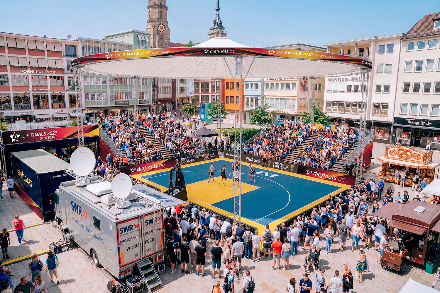 3x3 Basketball auf dem Marktplatz