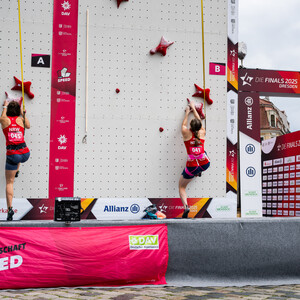 Speed Klettern während der Finals 2025 Dresden