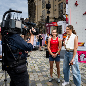 Speed Klettern während der Finals 2025 Dresden