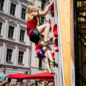 Speed Klettern während der Finals 2025 Dresden