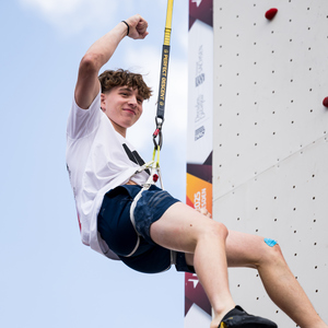 Speed Klettern während der Finals 2025 Dresden