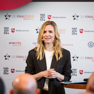 Pressekonferenz „100 Tage vor den Finals 2026 Hannover“ am 14.04.2026 in Hannover, Deutschland.