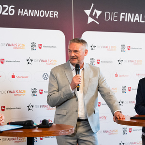 Pressekonferenz „100 Tage vor den Finals 2026 Hannover“ am 14.04.2026 in Hannover, Deutschland.
